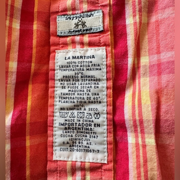 La Martina Buenos Aires Pink  Striped Button Down Shirt Size S - Picture 7 of 9